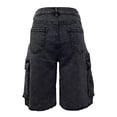 thumbnail image 6 of Breezora Casual Womens Denim Cargo Shorts High Waist Distressed Straight Leg Knee Length with Multi Pockets, 6 of 8
