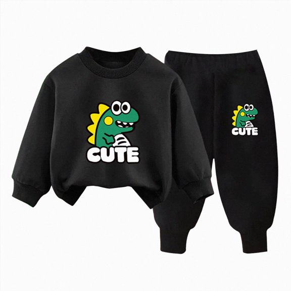 TOWED22 Baby Boy Fall Clothes Set Long Sleeve Dinosaur Print Sweatshirt Pants Toddler Infant Outfits(Blazer,9-10 Y)