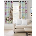 thumbnail image 2 of Easter Cute Bunny Blackout Curtains for Bedroom Living Room Darkening Curtains 84 Inch Length 2 Panels Set Eggs Spring Daisy Flowers Colorful Striped Window Curtain Window Treatment Drapes 52"x84", 2 of 9