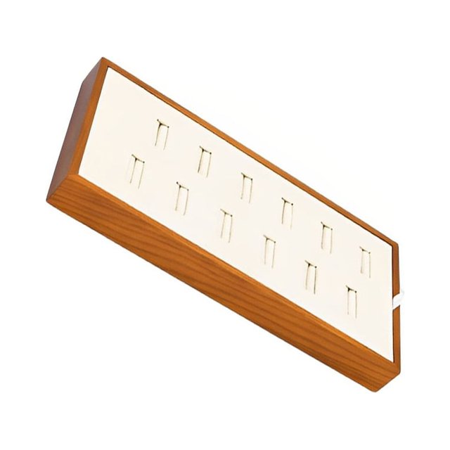 facefd Tray Jewelry Display Wood Ring Organizer Earrings Necklaces Storage Package Box Bracelet Rectangle Showcase Present Beige 49 Ring Beige 49 Ring