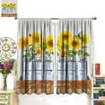 thumbnail image 4 of Sunflower Blackout Curtains for Kitchen,Vintage Rustic Watercolour Vase Natural Sunshine Sunflower Butterfly Bird Window Drapes Print for Boys Girls Bedroom Living Room 42x54in, 4 of 6