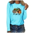 thumbnail image 1 of Babysbule Fall Tops for Women It's Fall Yall Woman Round Neck Print Pullover Tops Long Sleeve Blouse, 1 of 3