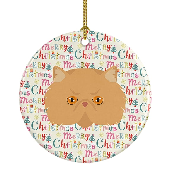 Persian Modern Cat Christmas Ceramic Ornament 2.8 in x 2.8 in