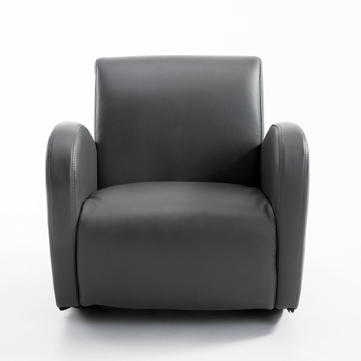 Qaba 20" Kids Sofa Side Pocket Armchair Rocking Recliner PU Furniture, Gray