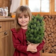 thumbnail image 4 of Dbuoem Artificial Cedar Topiary Tree with Stake Lifelike Faux Cedar Pines Christmas Tree Simulated Shrubs for Front Porch Outdoor Decor, 4 of 8