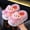 Pink, variant on Slippers For Girls Teen Warm Cartoon Print Fuzzy Plush Closed Heel Beige Sandal Size 11.5-12 Years