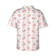 thumbnail image 3 of Daiia Floral Strawberr Hawaiian Shirt for Men Gentle Cotton Regular Short Sleeve Casual-XX-Large, 3 of 9