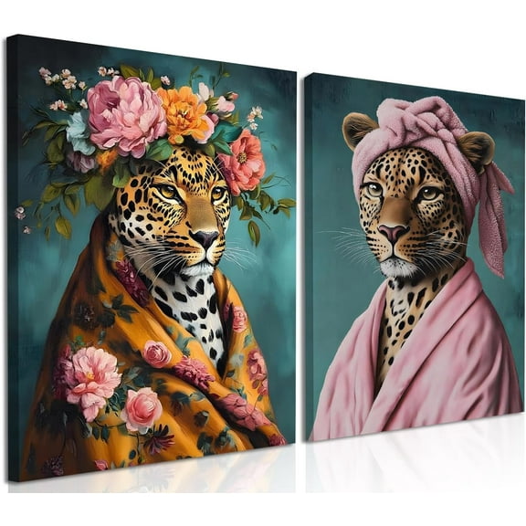 Framed Japanese Bathroom Wall Art Set of 3, Cute Tabby Cat Fox and Frog in Bathtub Pictures Wall Decor Paintings, Vintage Funny Animal Canvas Prints Home Decor for Restroom Toilet Spa Room 12x16 inch