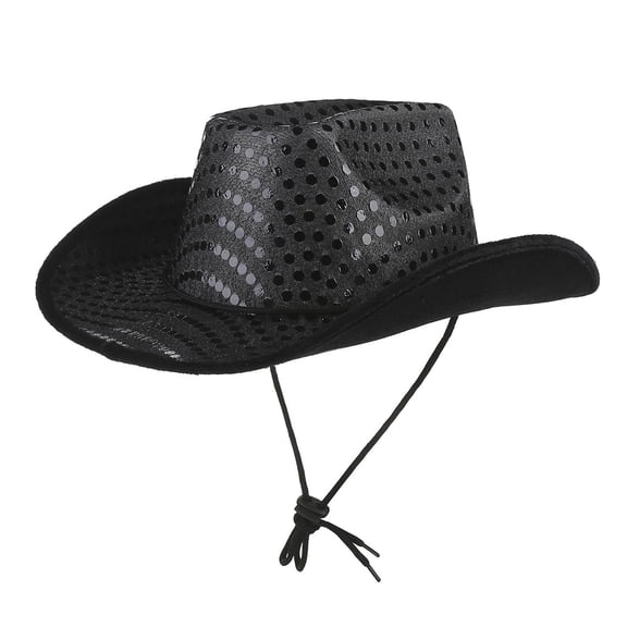 Jamicy Sequin Cowboy Hats Spring Summer Headgear for Club Holiday Party Wear Celebration Birthday Gift Stage Performance
