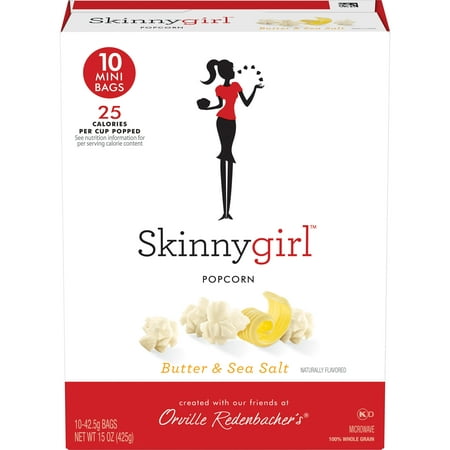 (3 Pack) Orville Redenbacher's Skinnygirl Microwave Popcorn, Butter & Sea Salt , 1.5 Oz, 10