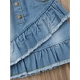 thumbnail image 5 of Licupiee Toddler Kids Girls Denim Mini Skirt Outfit Infant Baby Girl Ruffles Short Dress, 5 of 6