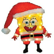 ProductWorks 18" Pre-Lit Soft Tinsel Spongebob Squarepants Christmas Yard Art Decoration - Clear Lights