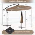 thumbnail image 3 of Gymax 10FT Offset Hanging Umbrella Patio Cantilever Umbrella w/ Easy Tilt Adjustment Taupe, 3 of 10