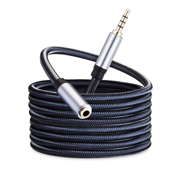 Cable De Extensión De Micrófono De Audio, 15 Pies, 3,5 Mm, Extensor Auxiliar Para Auriculares, Conector Jack De 4 Polos, Cable De Extensión Estéreo Macho A Hembra, Cable Trenzado Para Auriculares, Tv,