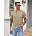 thumbnail image 2 of COOFANDY Men Short Sleeve Casual T Shirt Basic Solid Button Henley Daily Shirt with Pocket, 2 of 9