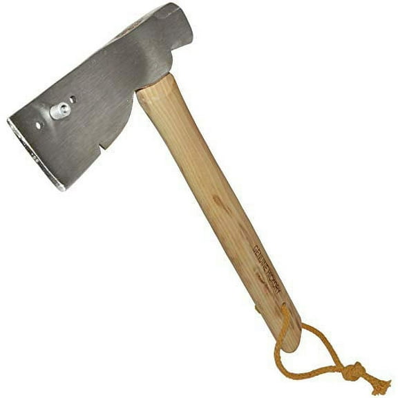 Shingling Roofing Hatchet with Milled Striking Face, Three-Position Exposure Gauge for , Nail Slot, and Hickory Wood Handle