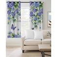 thumbnail image 2 of Purple Hydrangea Kitchen Curtains Spring Eucalyptus Butterfly Pastoral Cafe Short Curtains for Bathroom Blackout Window Curtain Grommet Small Window Treatment Drapes for Bedroom Living Room 42"x45"x2, 2 of 9