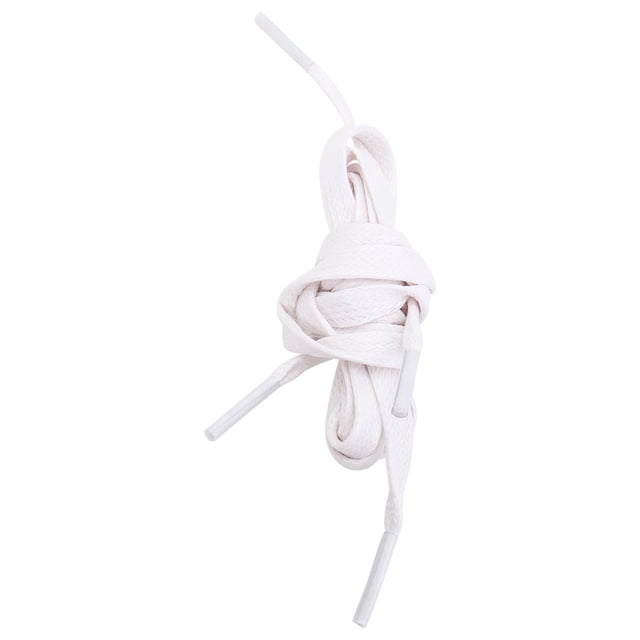 LEEYNEER Lacets Lacets Élastiques Plats en Coton pour Enfants Robe Ronde Ruban Coloré Lacets en Cuir Blanc