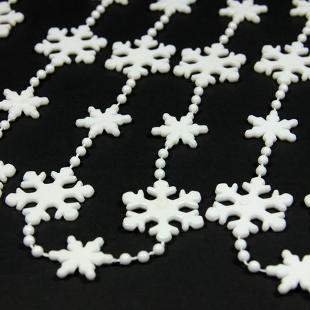 white snowflake beaded christmas garland 8 x 1 25 white snowflake beaded christmas garland 8 x 1 25