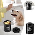 thumbnail image 2 of Small Dog Treat Container Airtight - 6" Tall X 4.9" Round Black Dog Treat Jar For Kitchen Counter - Rustic Treat Storage Canister For Dogs, Cats, Small Animals - Gifts For Pet Owners, 2 of 7