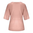 thumbnail image 3 of Blusa de manga media con cuello redondo lisa y casual para mujer: top de poliéster transpirable para el día a día o el trabajo, ligero y resistente a las arrugas, 3 of 5