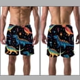 thumbnail image 3 of luoweisi Men's Beach Shorts Quick Dry Swim Trunks with Mesh Lining Cartoon Dinosaur S, 3 of 5