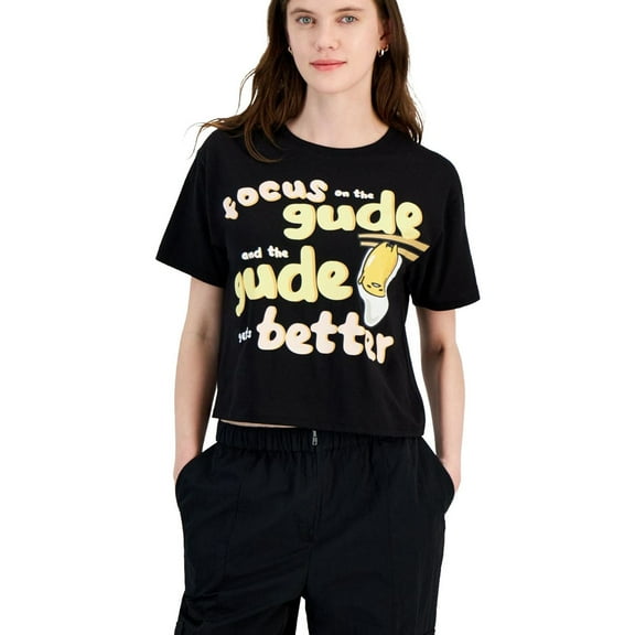 Love Tribe Womens Sanrio Gudetama Print Graphic T-Shirt, Multicoloured, Juniors, Large