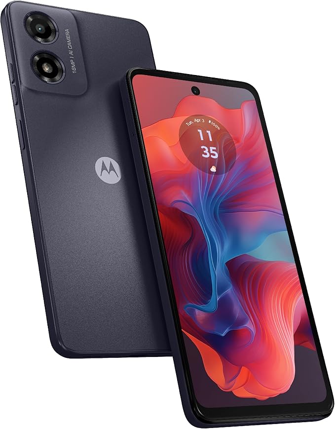 Motorola Moto G04 GSM Unlocked Smartphone XT2421-2, 6.56" 90Hz Display, 16MP, Global ROM (4+128GB, Black)