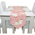thumbnail image 4 of Coolnut Table Runner 13"x90", Cute White Bunnies On Pink Washable Table Cloth Runner for Holiday Home Wedding Table Top Decoration, 4 of 5