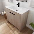 thumbnail image 3 of Holaki 36 inch Freestanding Bathroom Vanity with White Ceramic Sink & 2 Soft-Close Cabinet Doors, Light Oak, 3 of 8