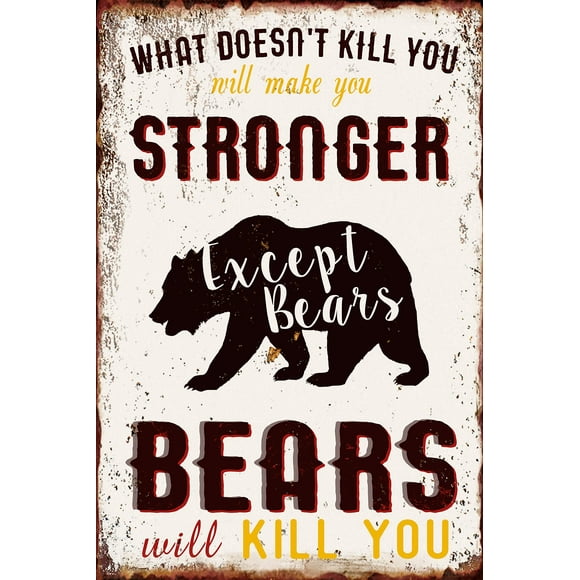 Funny 16" x 12" Bears Metal Sign Garage Kitchen Bar Pub Club Cafe Home Wall Decor Art Sign Post Gifts