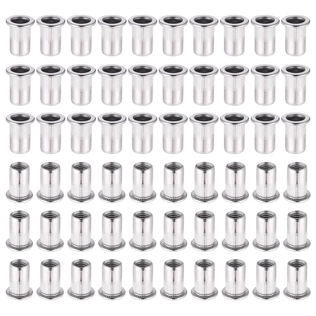 Tuercas remachables de acero inoxidable con paso de rosca UNC, tuercas remachables M6 para materiales de alta resistencia, superficie lisa sin rebabas, moleteadas con rosca profunda, acabado