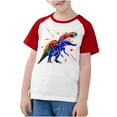 thumbnail image 4 of RXIRUCGD 2025 Vêtements d'Été pour Enfants Tout-Petits Garçons Filles Mode Mignon Col Rond Imprimé Manches Courtes Haut, 4 of 7