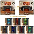 thumbnail image 3 of 90" Fireplace with Mantel, Large Farmhouse TV Stand with 36" Firewood Fireplace, LED Entertainment Center with Power Outlets Adjustable Shelves, 3 of 7