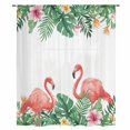 thumbnail image 2 of Pink Flamingo Birds Sheer Curtains 63 Inches Long, Summer Tropical Plants Flowers Light Filering Curtains, Breathable Simi Curtain Privacy Drapes for Living Room Bedroom Lightweight Window Treatment, 2 of 9