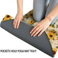 thumbnail image 3 of Beige Sunflower Cluster Pattern Hot Yoga Mat Towel Non Slip for Hot Yoga - Quick-Drying Yoga Mat Cover with 4 Corner Pockets with Travel Bag - Hot Yoga Towel Non Slip 70"x26", 3 of 6