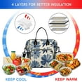 thumbnail image 4 of OBREWU Blue Pioneer Flower Women's Insulated Leakproof Large Lunch Bag, Oxford Cloth, 4 of 7