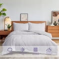 thumbnail image 3 of Peace Nest 2-Piece All Season Clipped Jacquard Down Alternative Comforter Set, Purple, Twin, 3 of 4