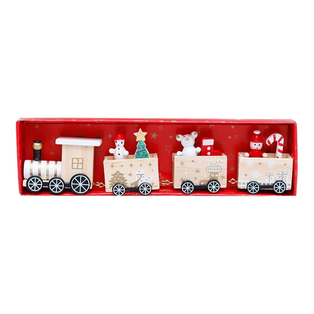 Tren De Navidad Decoración De Tren De Navidad De Madera Adorno De Escritorio De Navidad Regalos De Navidad Para Niños seitruly HA040448-01
