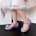 thumbnail image 2 of Gyujnb Girls Glitter Jelly Sandals Low Heel Adjustable Strap Water Friendly for Parties & Summer,4-4.5 Years, 2 of 5