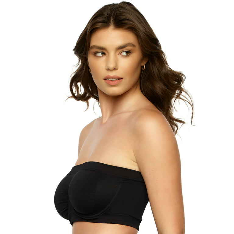 Paramour By Felina Women's Delightful Seamless Unlined Lace Bandeau (black,  34b) : Target