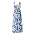 thumbnail image 3 of Txlixc Vestidos de Verano para Mujer, Estampado Floral/Diseño de Color sólido Sin Mangas Correa de Doble Lado Pliegues en el Pecho Vestido Largo de Playa Txlixc Moda, 3 of 9