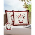 thumbnail image 6 of Pack of 2 Outdoor Pillow Covers, Merry Christmas Gnome Elf Santa Claus Check Plaid Border Waterproof Square Throw Pillowcase Cushion Decorative Pillow Covers for Couch Patio Tent, 18x18 in, 6 of 6