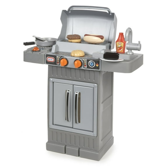 Little Tikes Cook 'n Grow 8-Piece BBQ Grill Playset, Gray, for Kids 2 