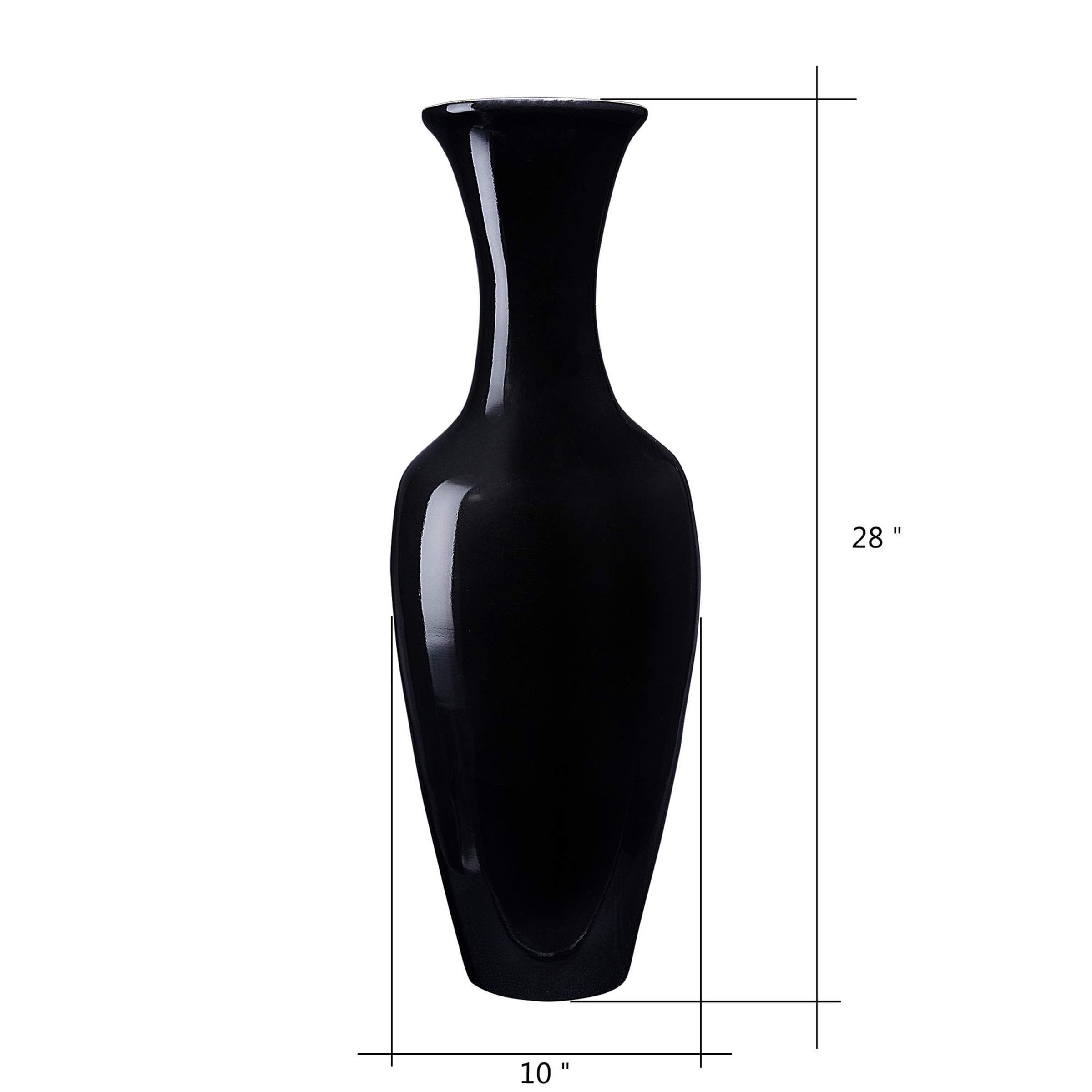 Villacera Handcrafted 28 Tall Black Bamboo Vase Decorative Classic 