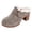 Khaki, variant on Womens Retro Suede Clog Mule Block Heel Fleece Lined Ankle Boots Backless Slip on House Slipper Size 6-9.5