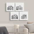 thumbnail image 2 of PixonSign Framed Wall Art Collage Print Gallery Set Duotone Lilypad Succulent Variety Nature Wilderness Photography Realism Chic Fun Black and White for Living Room, Bedroom, Office - 12"x12"x4 WHITE, 2 of 6