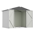 thumbnail image 6 of Homall 6 x 4 ft Outdoor Metal Storage Shed, Garden Tool Shed with Floor Frame & Lockable Double Doors for Backyard, Patio, Lawn, White, 6 of 6