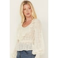 thumbnail image 2 of Shyanne Women's Floral Embroidered Chiffon Ruffle Blouse - SWHO22W64   US, 2 of 4