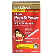 GoodSense Infant's Pain and Fever, 160 mg/5 ml Acetaminophen, Cherry, 1 Oz